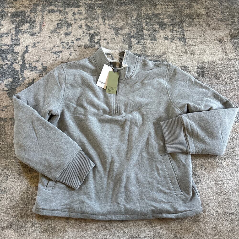 Goodfellow 1/4 Zip Adaptive Sweatshirt‎ Gray XXL NEW Warm Cozy Shacket